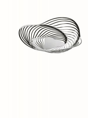 Alessi Trinity Tafelaufsatz: Moderne Obstschale aus poliertem Edelstahl, dekorativ und funktional.